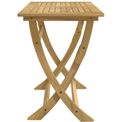 Mesa De Jardín Plegable Madera Maciza De Acacia