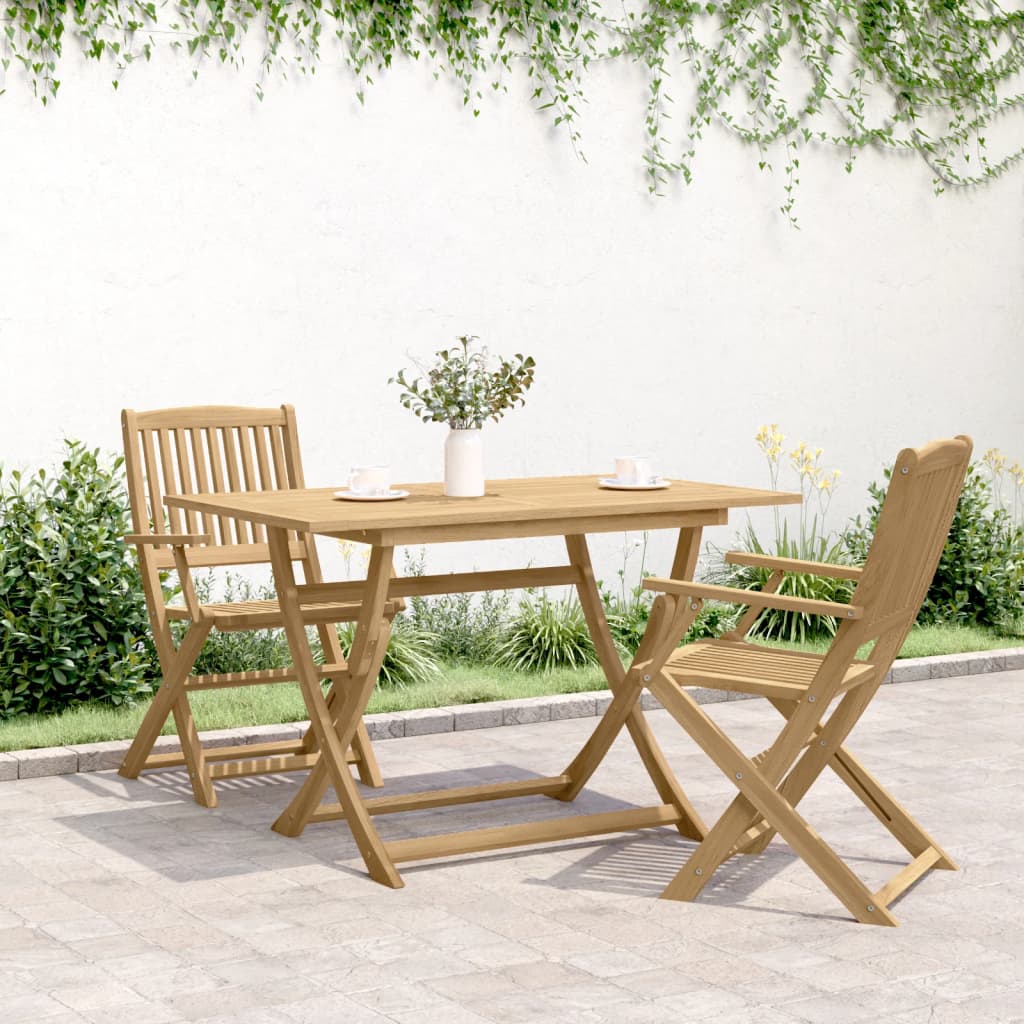 Mesa De Jardín Plegable Madera Maciza De Acacia