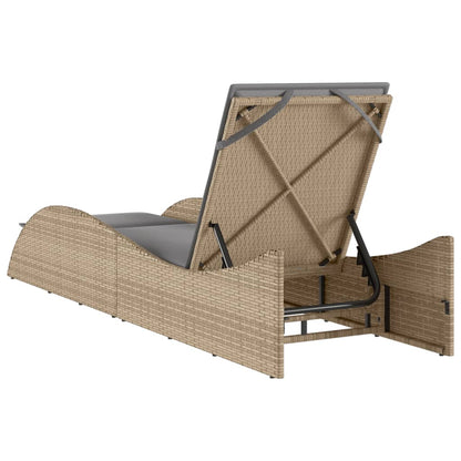 Tumbona Con Cojín Ratán Sintético Beige
