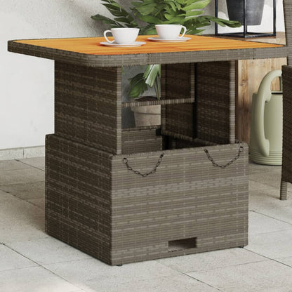 Mesa De Jardín Ratán Sintético Madera Acacia