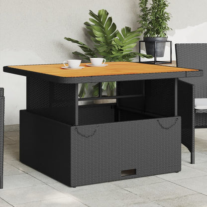 Mesa De Jardín Ratán Sintético Madera Acacia