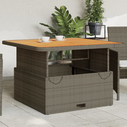 Mesa De Jardín Ratán Sintético Madera Acacia