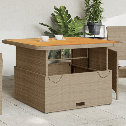 Mesa De Jardín Ratán Sintético Madera Acacia
