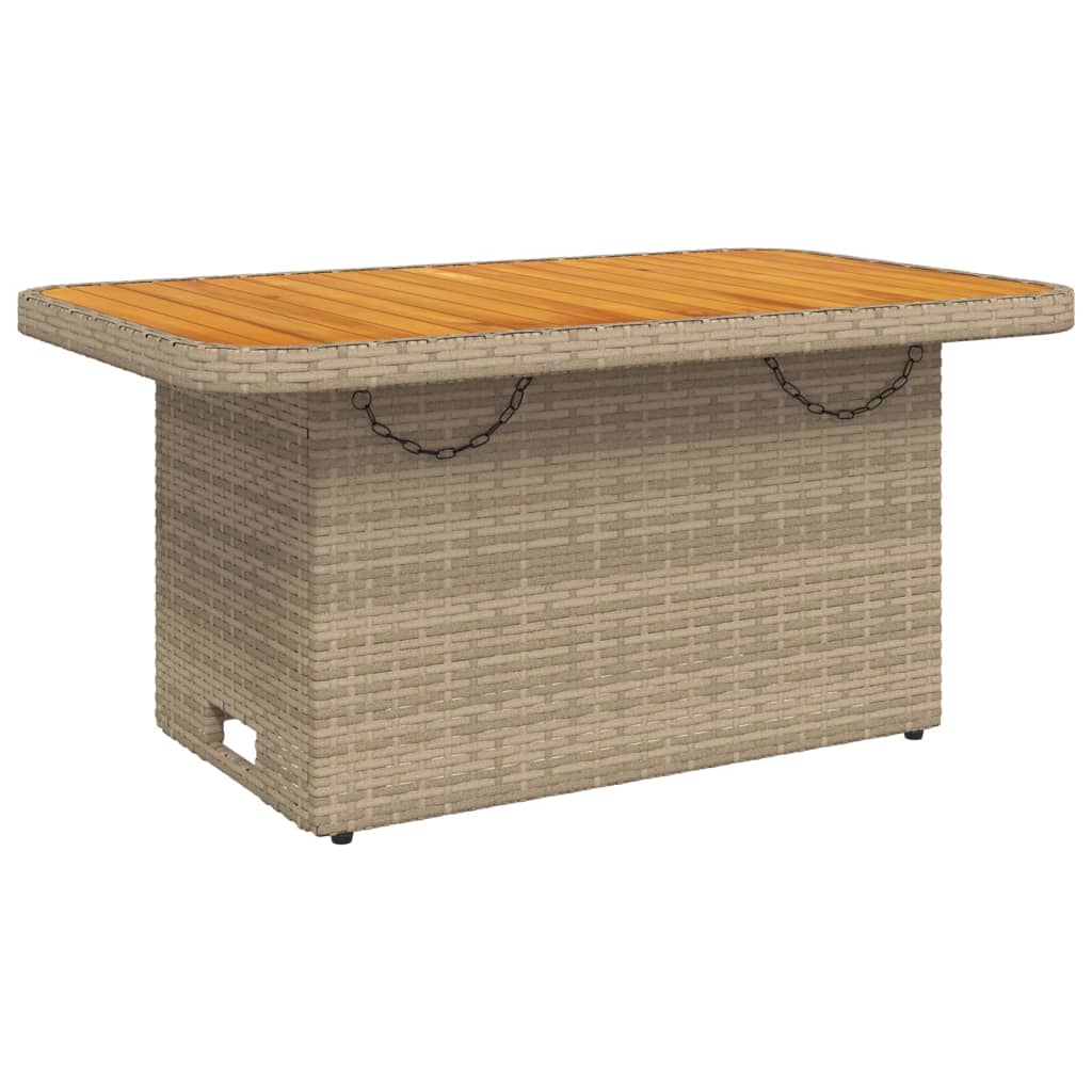 Mesa De Jardín Ratán Sintético Madera Acacia