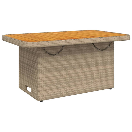Mesa De Jardín Ratán Sintético Madera Acacia