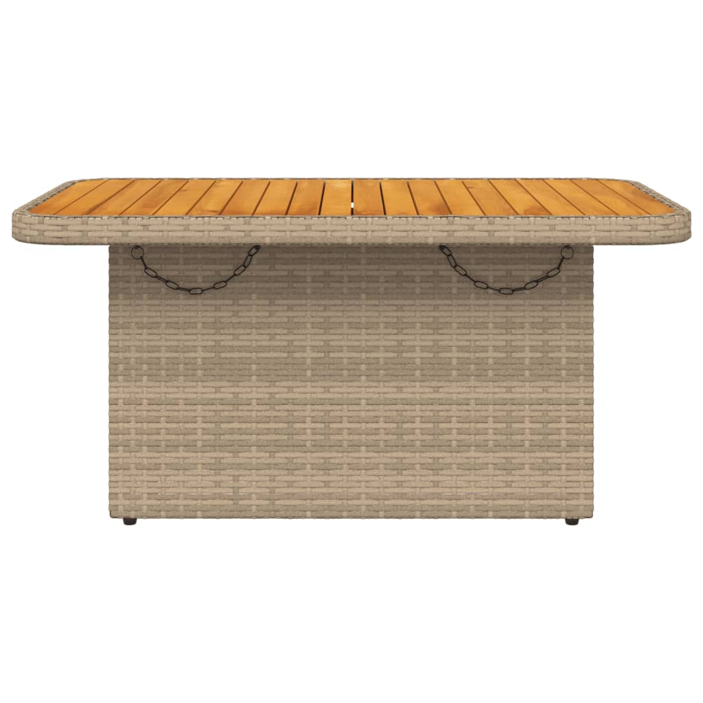 Mesa De Jardín Ratán Sintético Madera Acacia