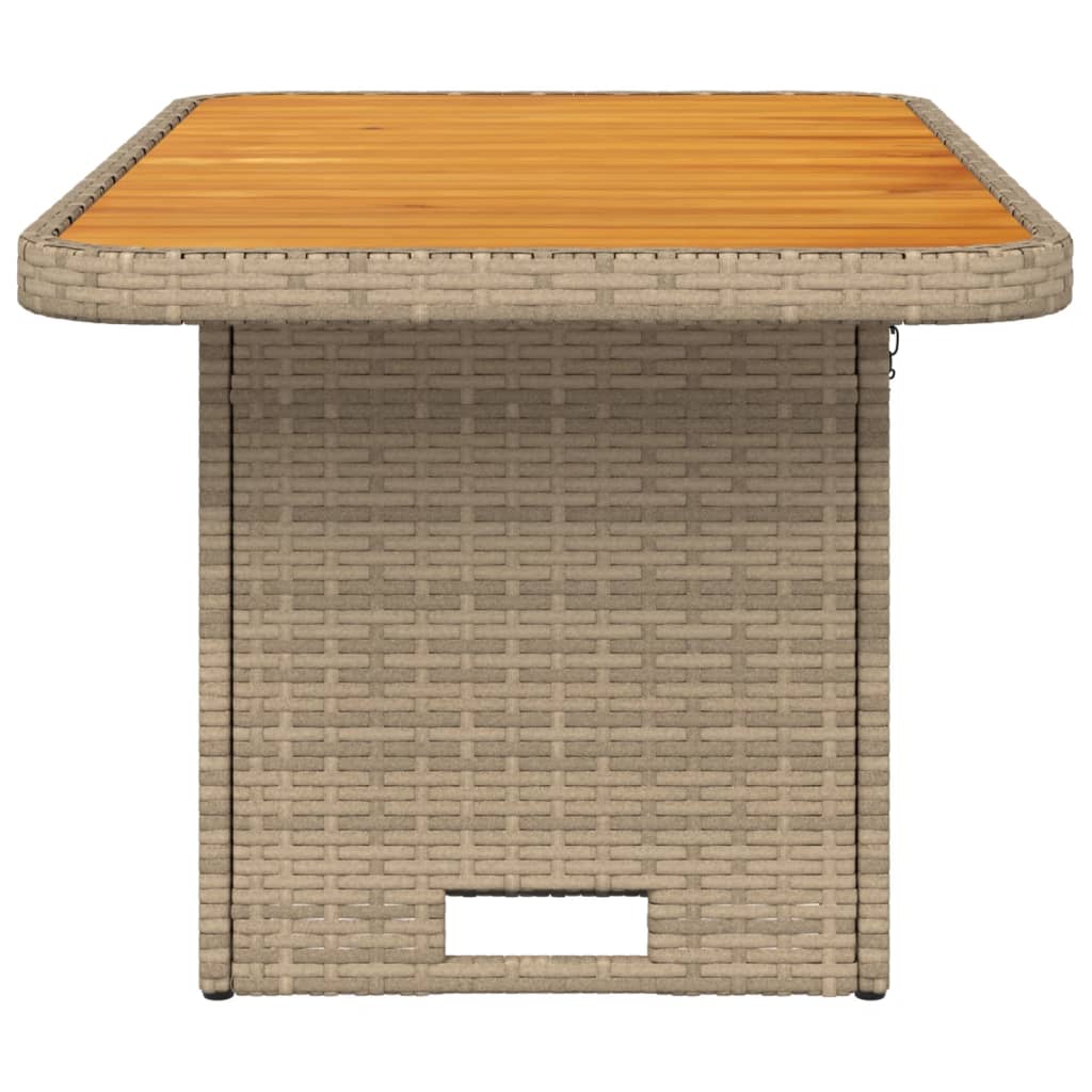 Mesa De Jardín Ratán Sintético Madera Acacia