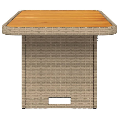 Mesa De Jardín Ratán Sintético Madera Acacia