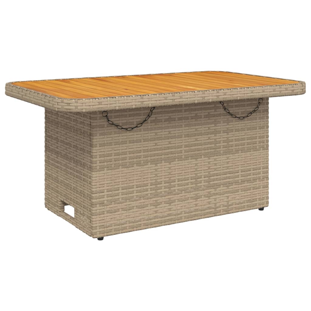 Mesa De Jardín Ratán Sintético Madera Acacia