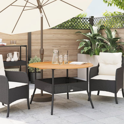 Mesa De Jardín Superficie Madera Acacia Ratán Ø110X71 Cm