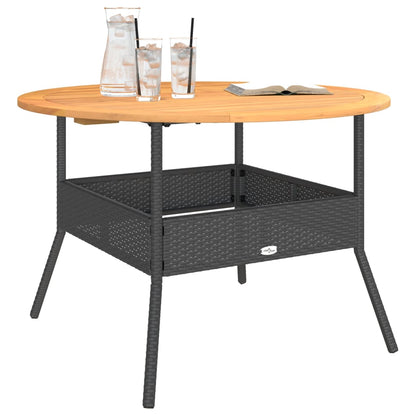 Mesa De Jardín Superficie Madera Acacia Ratán Ø110X71 Cm