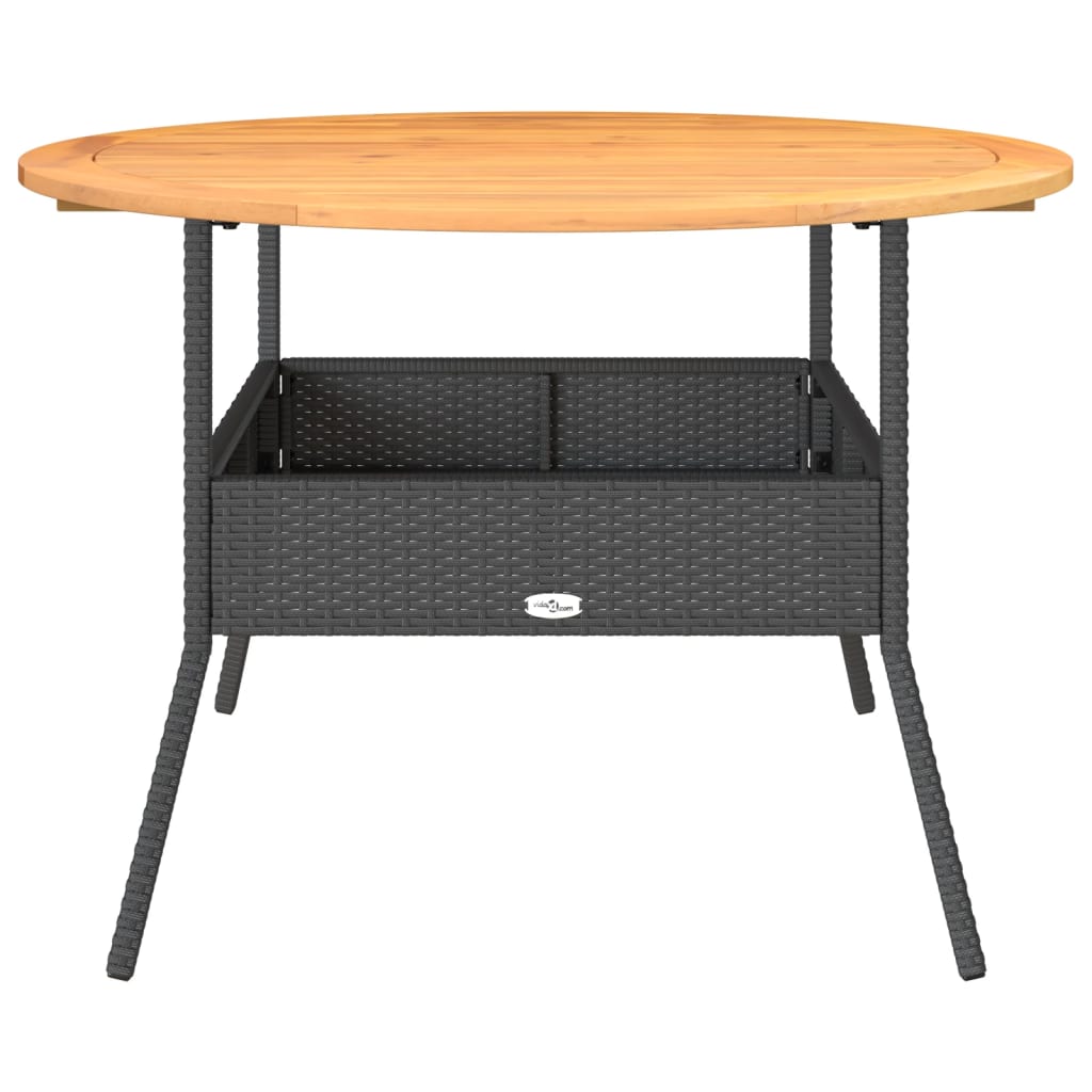 Mesa De Jardín Superficie Madera Acacia Ratán Ø110X71 Cm