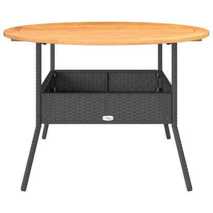 Mesa De Jardín Superficie Madera Acacia Ratán Ø110X71 Cm