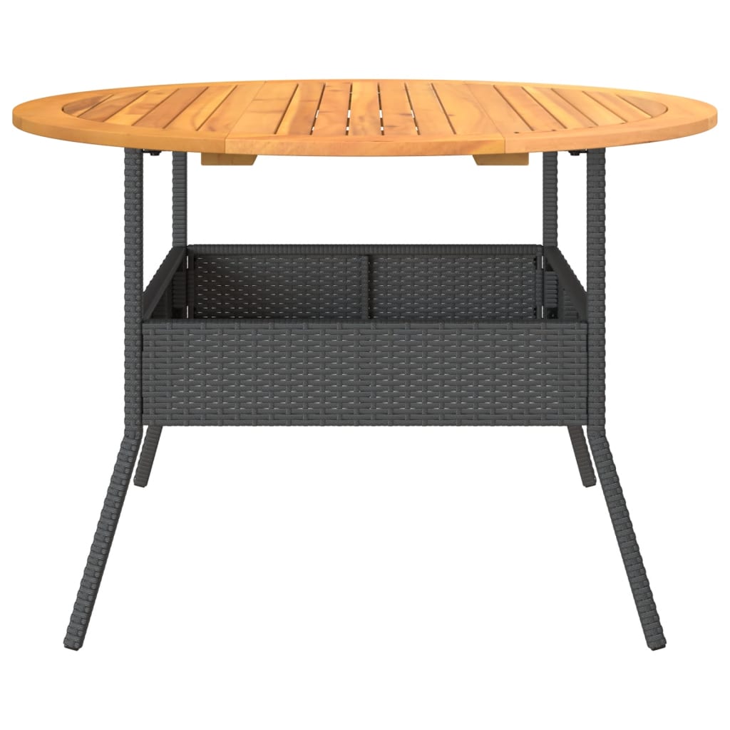 Mesa De Jardín Superficie Madera Acacia Ratán Ø110X71 Cm