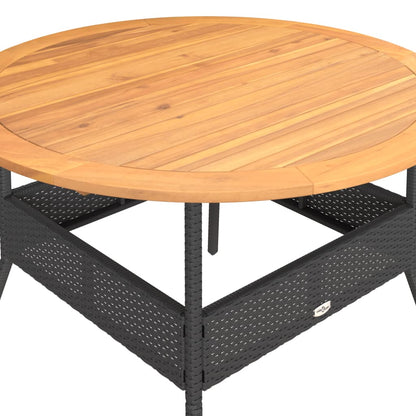 Mesa De Jardín Superficie Madera Acacia Ratán Ø110X71 Cm