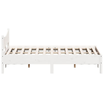 Estructura De Cama Sin Colchón Madera De Pino Blanca