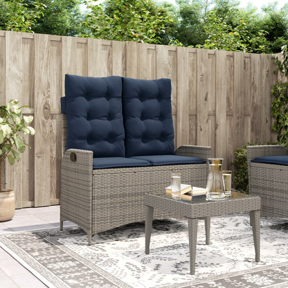 Sillón Reclinable De Jardín Con Cojines Ratán Sintético