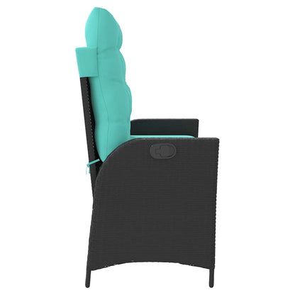 Sillón Reclinable De Jardín Con Cojines Ratán Sintético