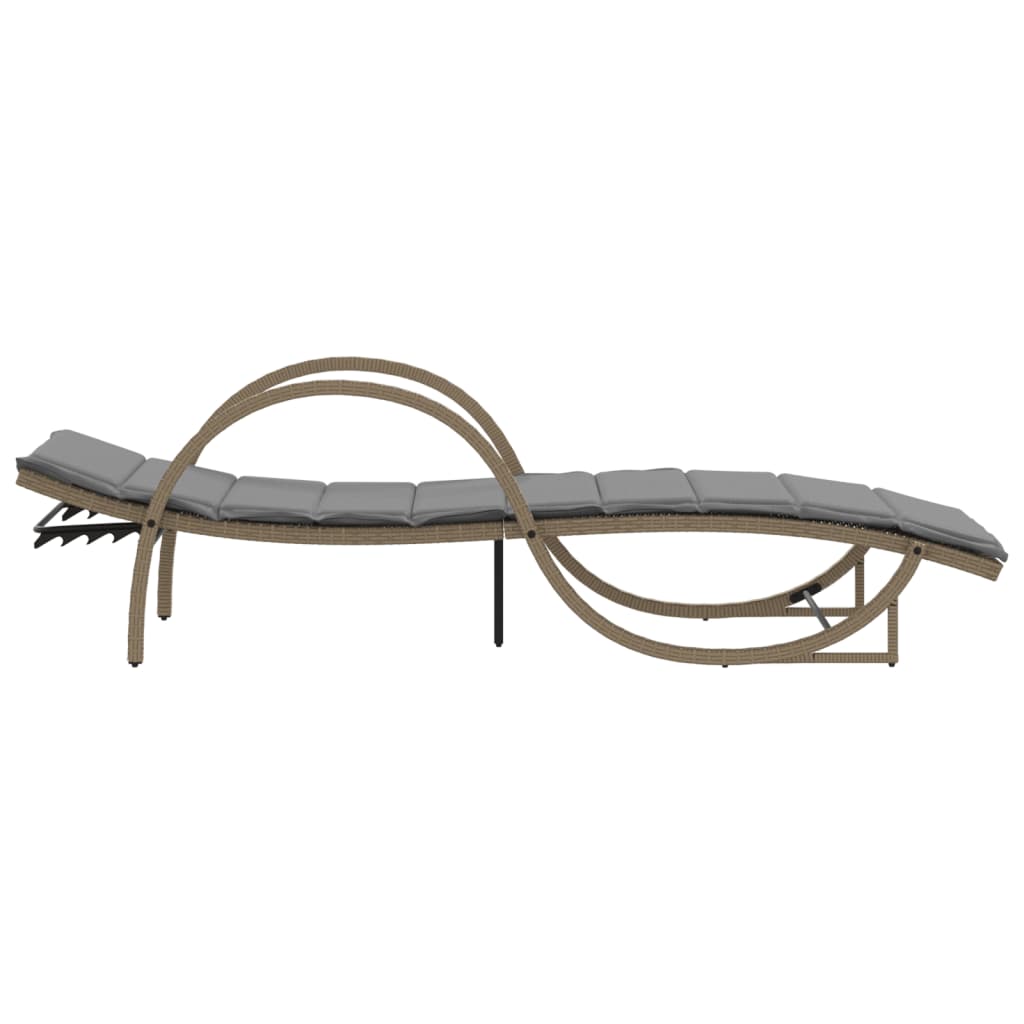 Tumbona Con Cojín Ratán Sintético 60X199X42 Cm