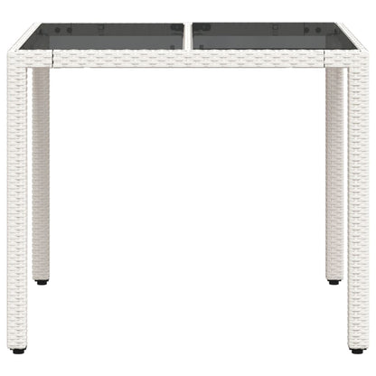 Mesa De Jardín Superficie De Vidrio Ratán Pe 90X90X75 Cm