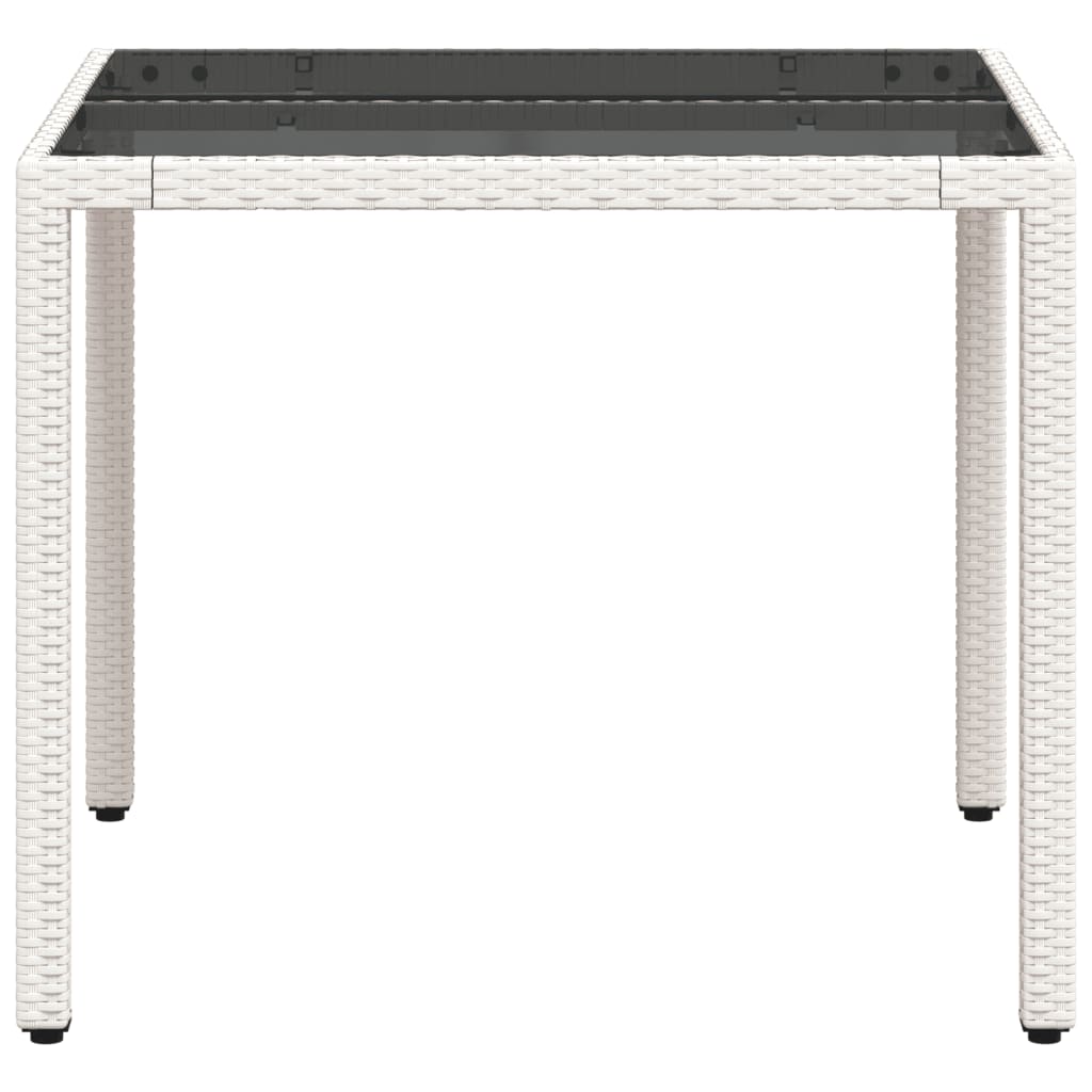Mesa De Jardín Superficie De Vidrio Ratán Pe 90X90X75 Cm