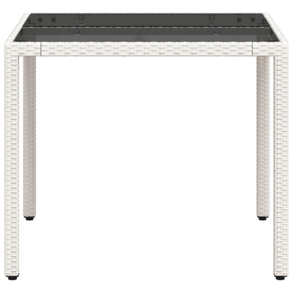 Mesa De Jardín Superficie De Vidrio Ratán Pe 90X90X75 Cm