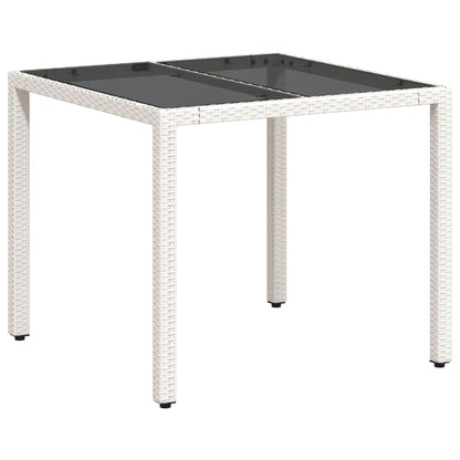 Mesa De Jardín Superficie De Vidrio Ratán Pe 90X90X75 Cm