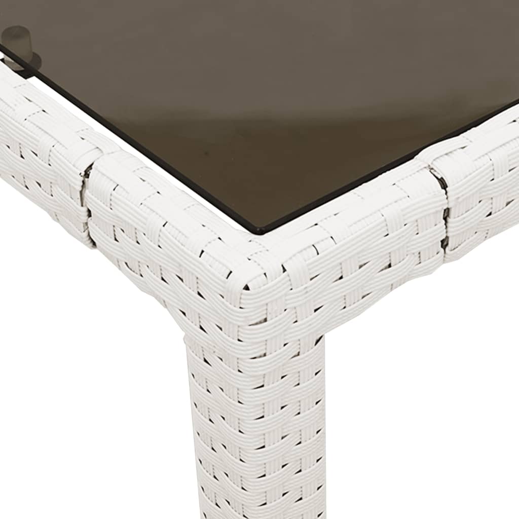 Mesa De Jardín Superficie De Vidrio Ratán Pe 90X90X75 Cm