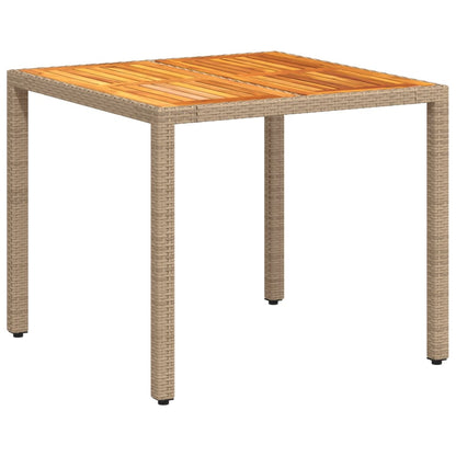 Mesa De Jardín De Ratán Pe Y Madera Acacia