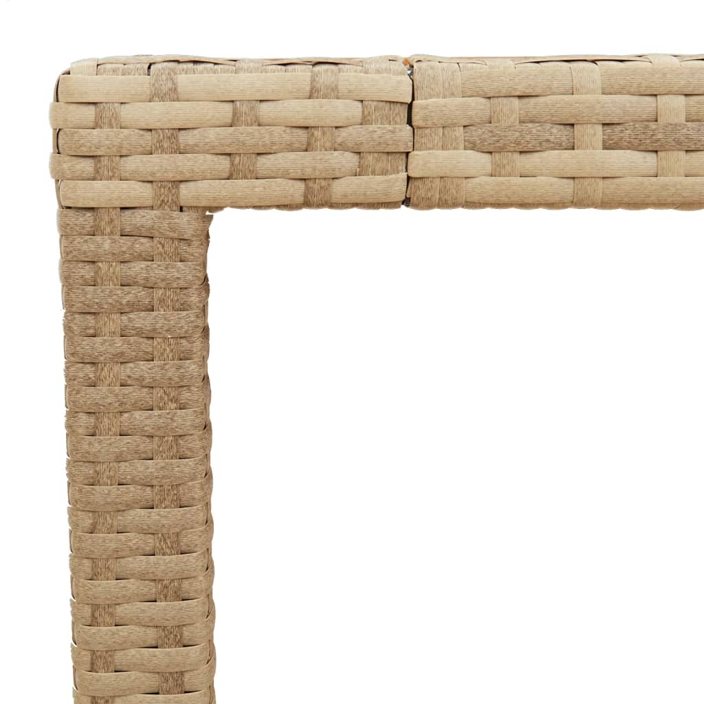 Mesa De Jardín De Ratán Pe Y Madera Acacia