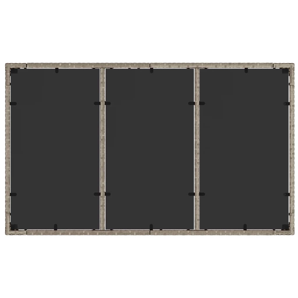 Mesa De Jardín Superficie De Vidrio Ratán Pe Gris 150X90X75 Cm