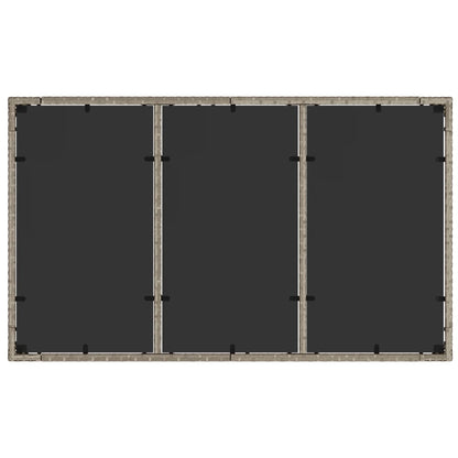 Mesa De Jardín Superficie De Vidrio Ratán Pe Gris 150X90X75 Cm