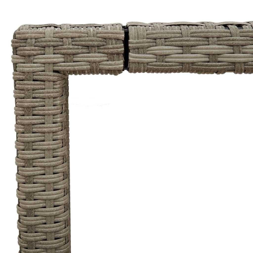 Mesa De Jardín Superficie De Vidrio Ratán Pe Gris 150X90X75 Cm