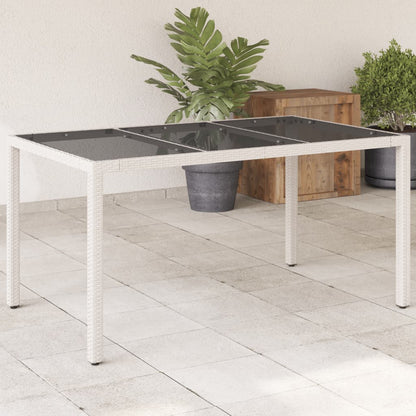 Mesa De Jardín Superficie De Vidrio Ratán Pe 150X90X75 Cm