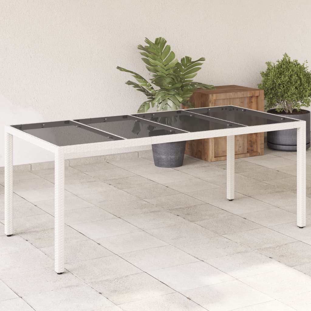 Mesa De Jardín Superficie De Vidrio Ratán Pe 190X90X75 Cm