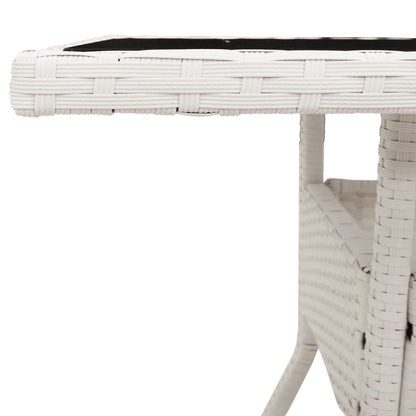 Mesa De Jardín Superficie De Vidrio Ratán Pe 80X80X75 Cm