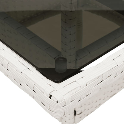 Mesa De Jardín Superficie De Vidrio Ratán Pe 80X80X75 Cm
