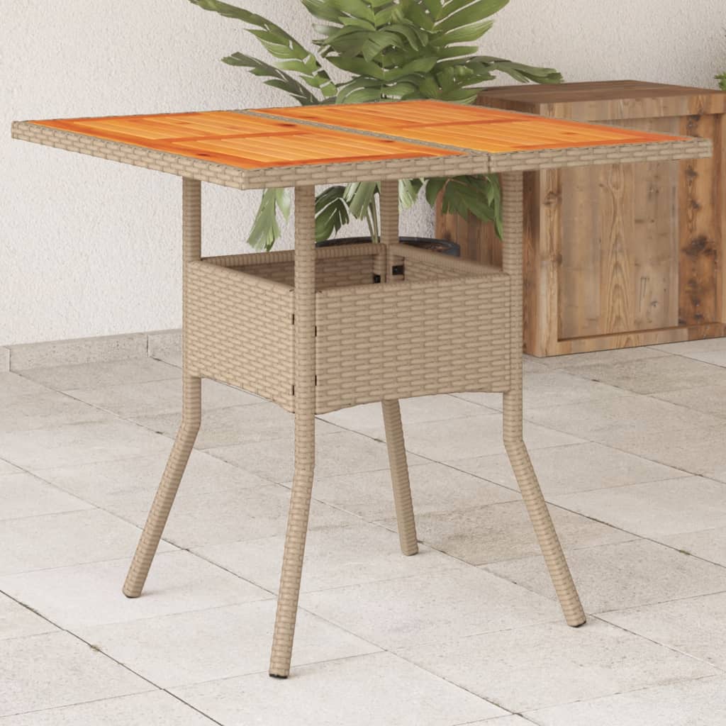 Mesa De Jardín Superficie De Vidrio Ratán Pe 80X80X75 Cm