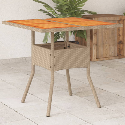 Mesa De Jardín Superficie De Vidrio Ratán Pe 80X80X75 Cm