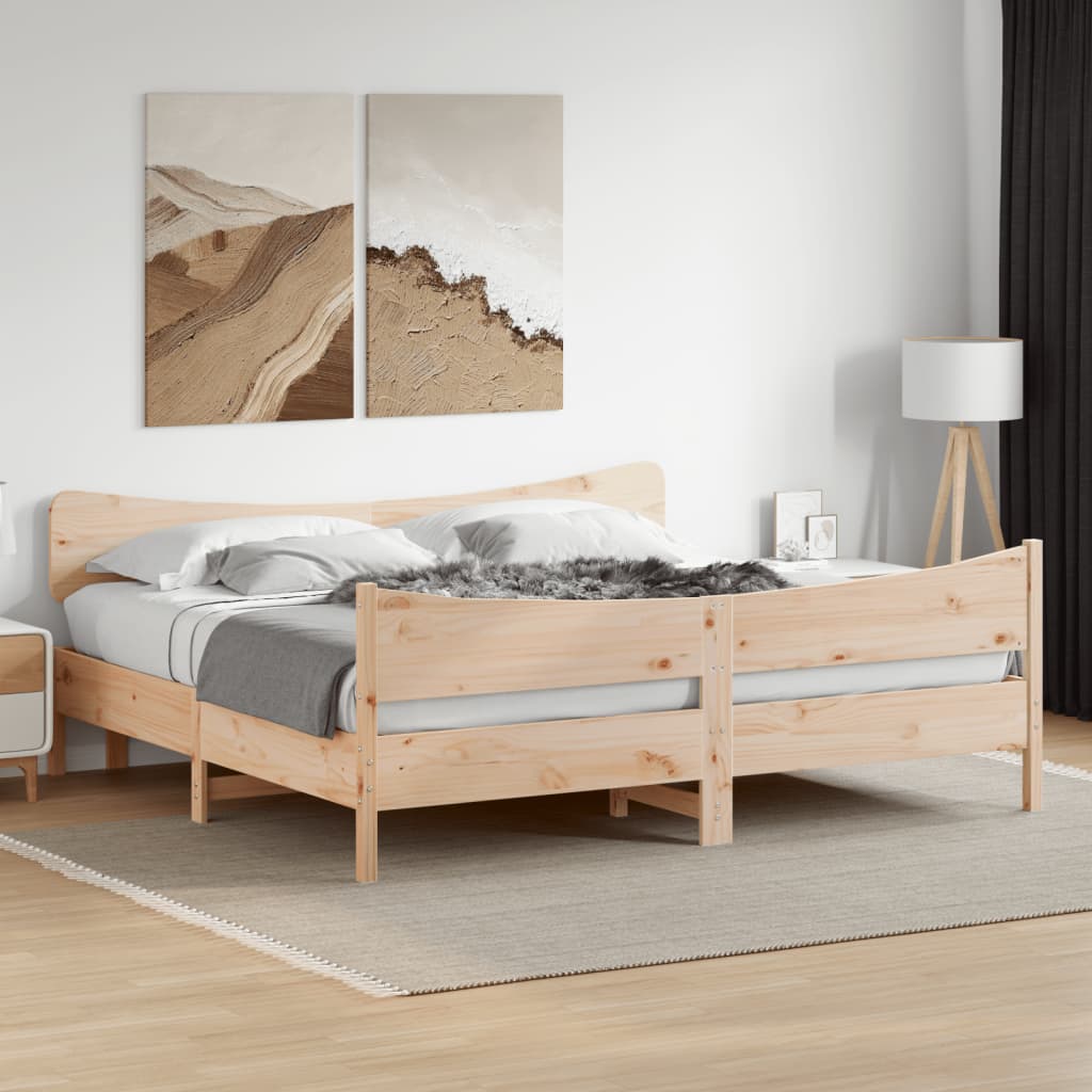 Estructura De Cama Sin Colchón Madera Maciza De Pino
