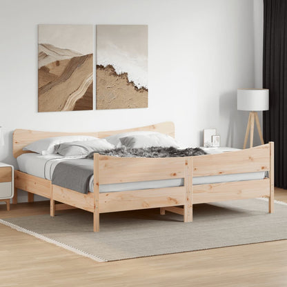 Estructura De Cama Sin Colchón Madera Maciza De Pino
