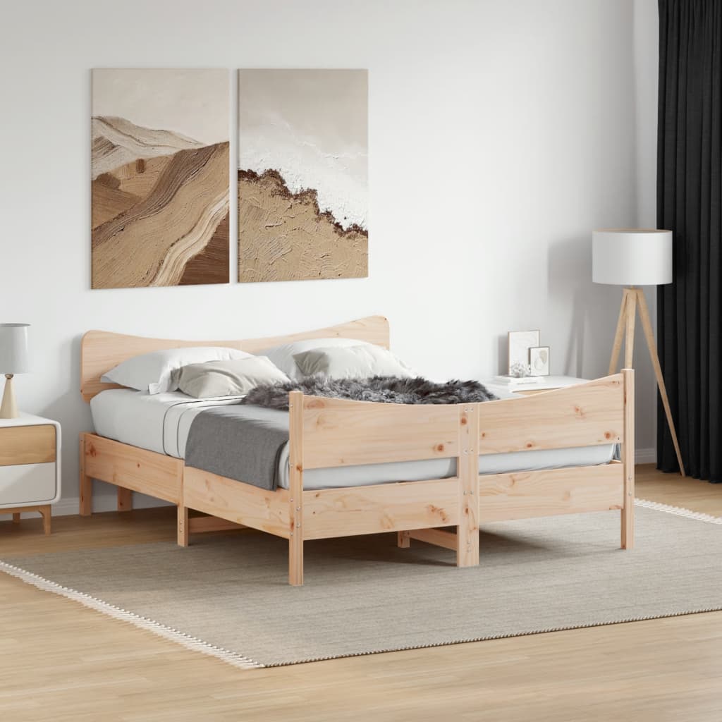 Estructura De Cama Sin Colchón Madera Maciza De Pino
