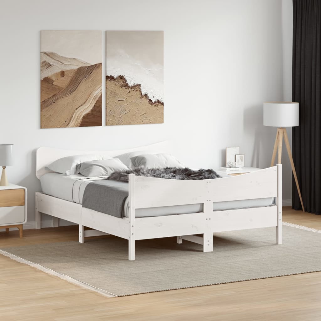 Estructura De Cama Sin Colchón Madera Maciza De Pino