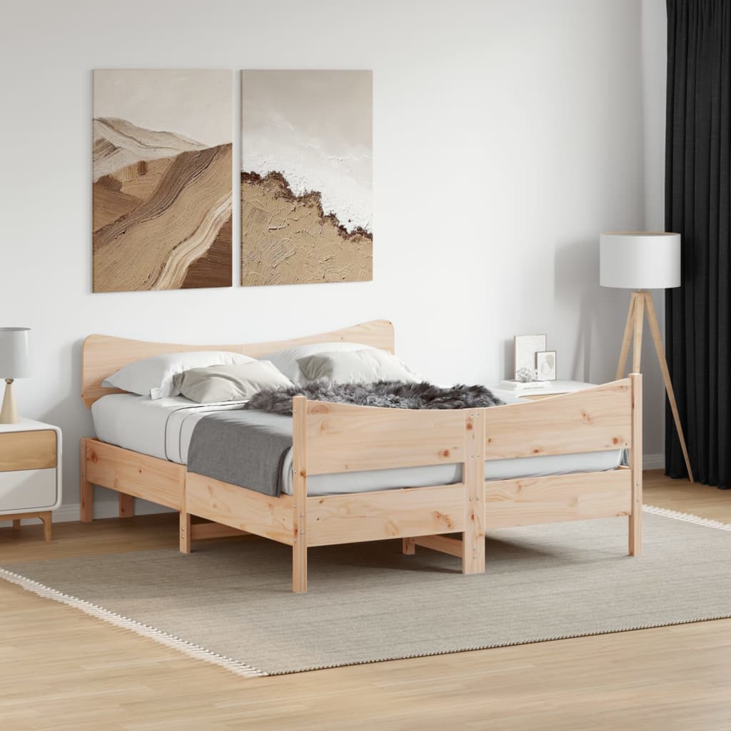 Estructura De Cama Sin Colchón Madera Maciza De Pino