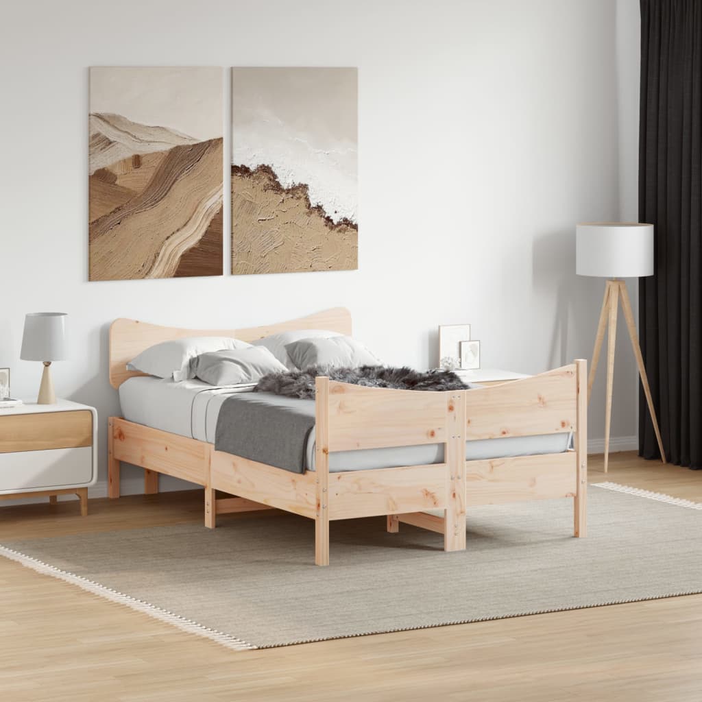 Estructura De Cama Sin Colchón Madera Maciza De Pino