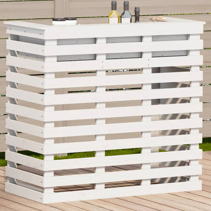 Mesa De Bar De Jardín Con Techo Madera Maciza