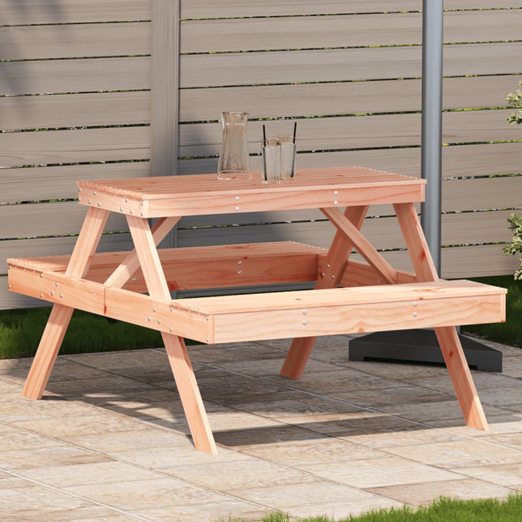 Mesa De Pícnic Madera Maciza De Pino 105X134X75 Cm