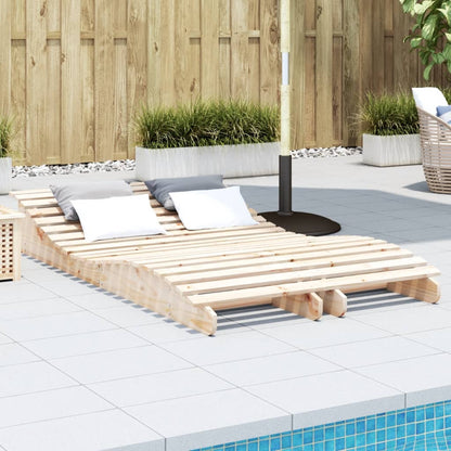 Tumbona De Madera Maciza De Pino Blanca 205X60X31,5 Cm