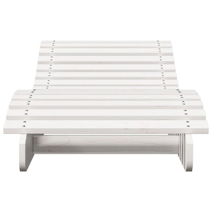 Tumbona De Madera Maciza De Pino Blanca 205X60X31,5 Cm