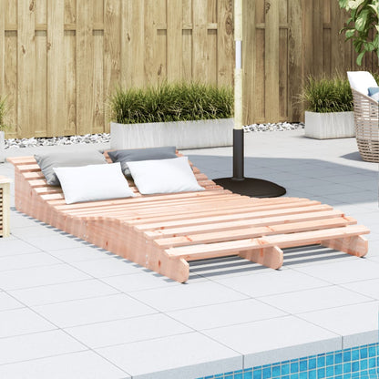 Tumbona De Madera Maciza De Pino Blanca 205X60X31,5 Cm